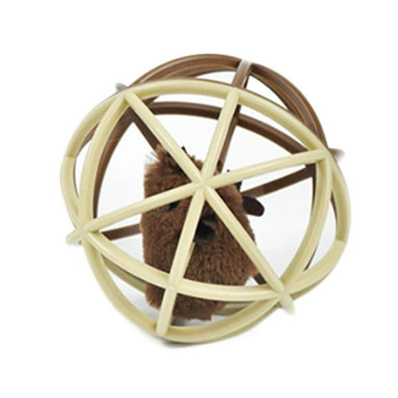 Cat Toy Rolling Ball, 4.33 in Plush Mouse with Squeaker, Interactive Play for Indoor Cats