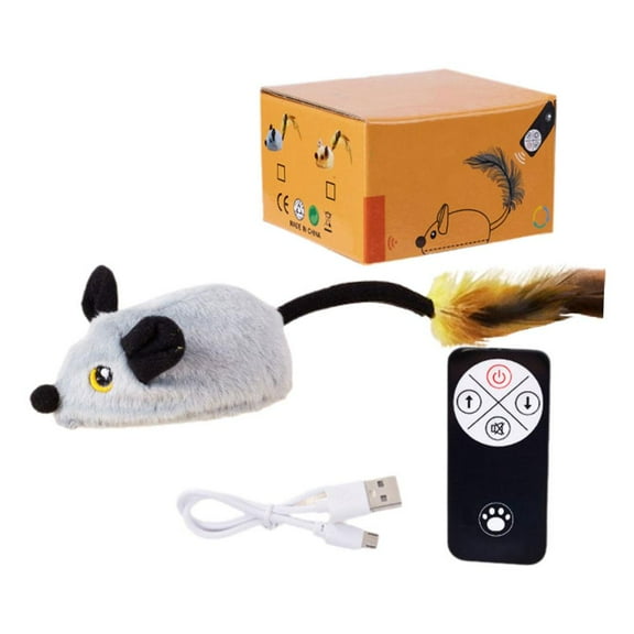 Cat Toy Simulation Electric Mouse Intelligent Induction Wireless Remote Con H5G0