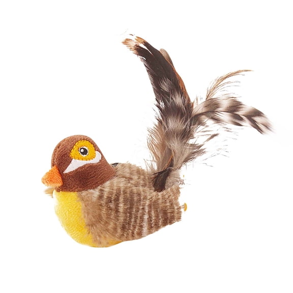 Cat Toy, Sound - Making Bird Toy For Cats, Interactive Toy For Kittens, Durable Pet Toy With Realistic Bird Design, Engaging Toy For Indoor Cats, Fun Toy For Cat Playtime, Brown
