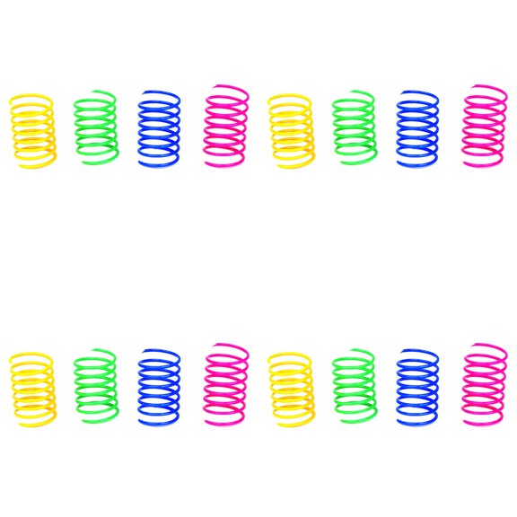 Cat Toy Spring Colored Plastic Interactive Cat Spring Toy Bouncing Cat Ball 4PC