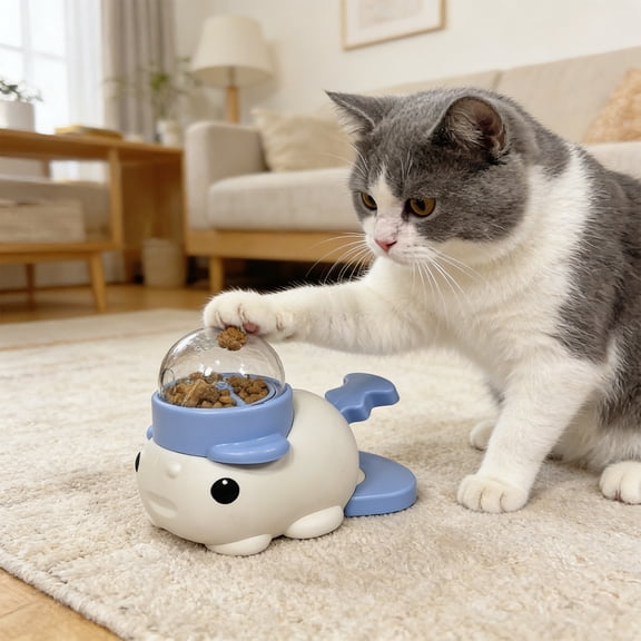 Cute Fish-Shaped Interactive Cat Dog Feeder, Educational Slow Feeder Toy to Relieve Boredom, Suitable for All Size Cats & Dogs