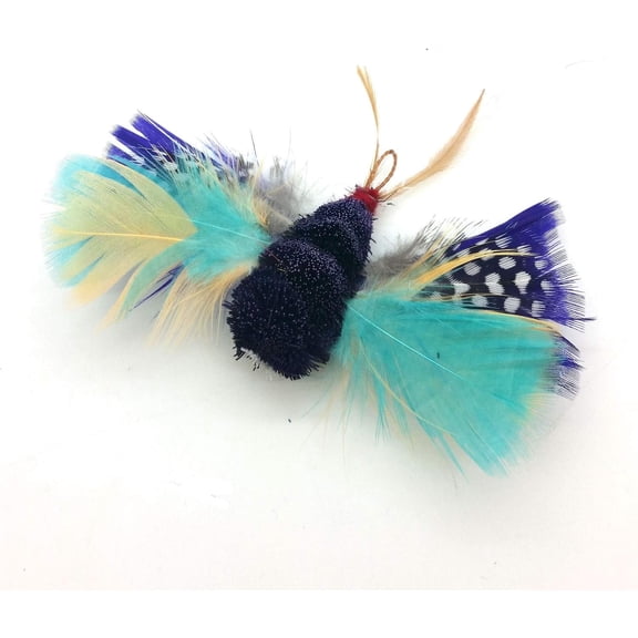 Kat Fly 2 Inch Handmade Cat Toy Teaser Wand Refill Butterfly - Black Natural Material Toy