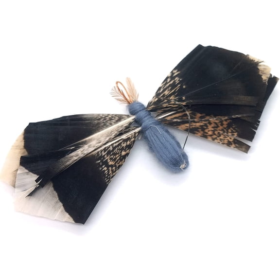 Kat Fly 4 Inch Handmade Cat Toy Teaser Wand Refill Turkey Butterfly - Blue Natural Material Toy