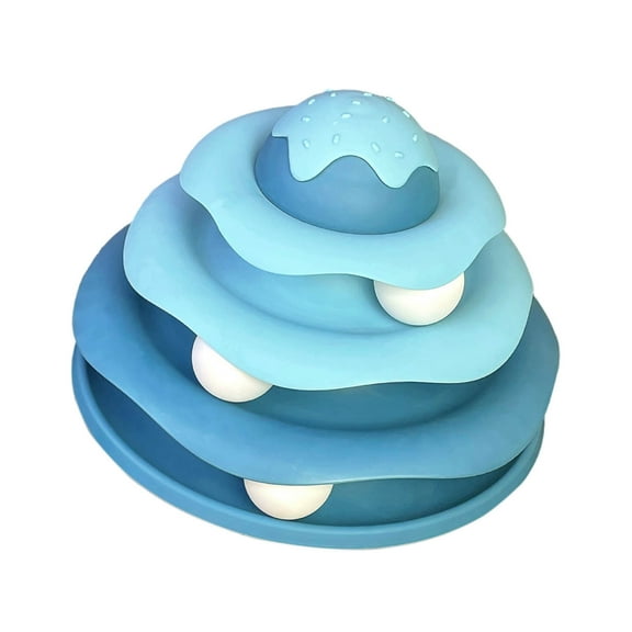 Cat Toy Track Activity Multi Layer with Spinning Wheel Interactive Play Tower for Indoor Cats Easy Clean Durable Pet Exercise