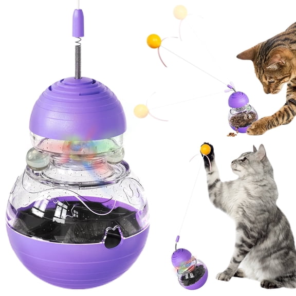 Cat Toy for Indoor,Cats Toys Wobble Kitten Treat Dispensing Ball Food Dispenser Feeder Balls Kitty Stimulating Indoor Interactive Puzzle Game Gift