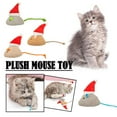 thumbnail image 1 of Cat Toy with Christmas Hat, Colorful Plush Kicking Mice for Kittens, Christmas Decorations for Home, Interactive Pet Stocking Stuffer, 1 of 3
