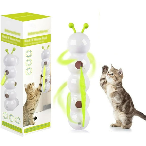 Cat Toy with Worm Design, Wall & Window Mounted Cats Toys for Indoor Cats, Interactive Play