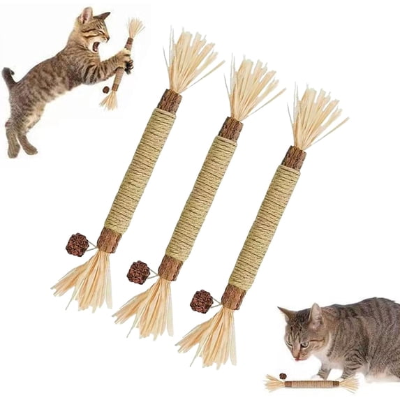 Cat Toys 3 Pack Chew Stick Kitten Treat Catnip Toy Kitty Natural Stuff Catnip for Cleaning Teeth Indoor Dental Snack Interactive