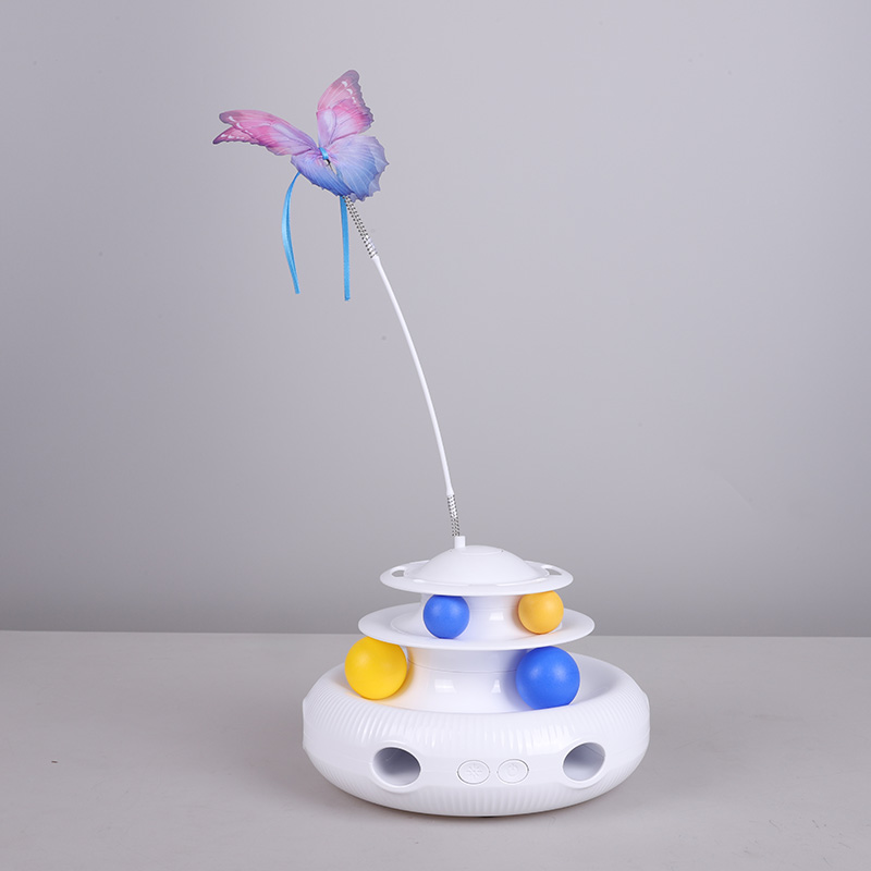 Cat Toys 3-in-1 Automatic Interactive Kitten Toy, Fluttering Butterfly ...