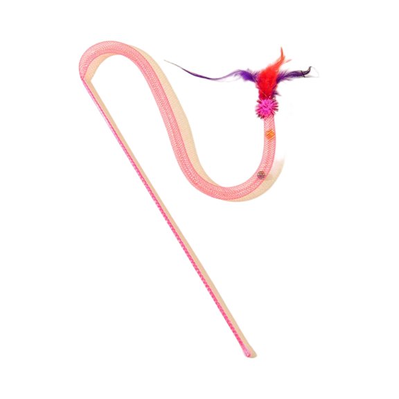 Cat Toys Under $5 Feather Teaser Stick with Bell, Handheld Long Pole Fighting Wand, Soft Self Entertainment Boredom Relief Interactive Toys Cat Toys for Indoor Cats, Interactive Self-Play Hunting Toy