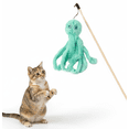 thumbnail image 1 of Cat Toys, Cat Teaser Toy Plush Octopus Wand with Wooden Rod, Interactive Playing Rod for Exercise and Pouncing, Funny Teaser Stick Accessory for Indoor Cats, 1 of 6