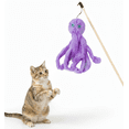 thumbnail image 1 of Cat Toys, Cat Teaser Toy Plush Octopus Wand with Wooden Rod, Interactive Playing Rod for Exercise and Pouncing, Funny Teaser Stick Accessory for Indoor Cats, 1 of 6
