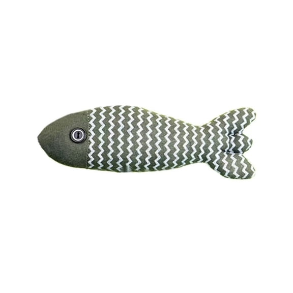 Cat Toys, Catnip Crinkle Fish Toy for Indoor Cats, Interactive Kicker Toy for Kittens, Soft Stuffed Animal to Drive Bored Cats Crazy with Fun,Green