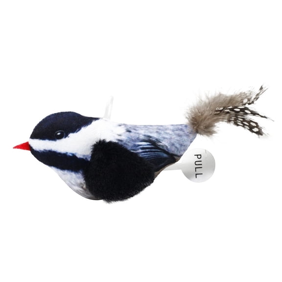 Cat Toys Chirping Tit with Catnip, Suitable for Cat Wand Toys, Simulation Bird Design, Interactive Toys for Indoor Kitty Kitten Exercise, Blue and White