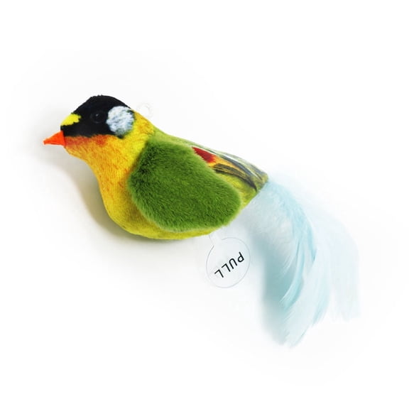 Cat Toys Chirping Tit with Catnip, Suitable for Cat Wand Toys, Simulation Bird Design, Interactive Toys for Indoor Kitty Kitten Exercise, Green