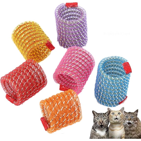 Cat Toys, Colorful Interactive Flexible Springs Tube for Indoor Cats and Kittens, Mesh Design Coil Spring Toy for Pouncing and Swatting, Random Colors, 1pc