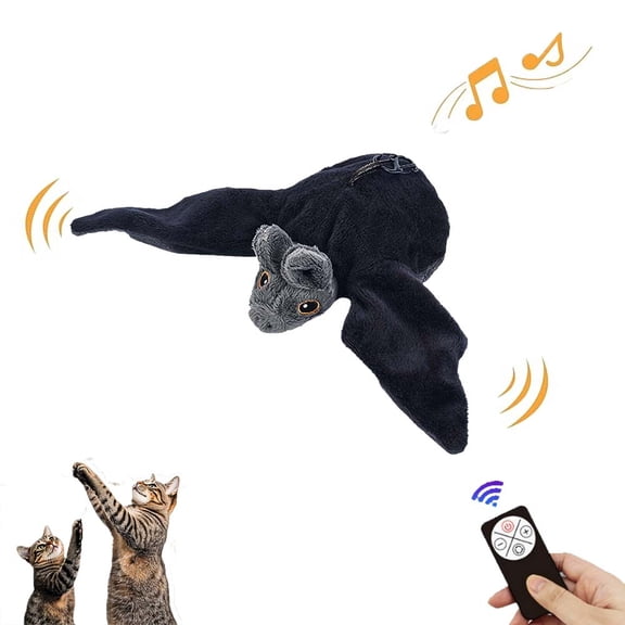 Cat Toys, Flapping Wings Cute Bat, Chirping Bird Interactive Toy for Kitten or Small Dogs, Touch Activated, Rechargeable