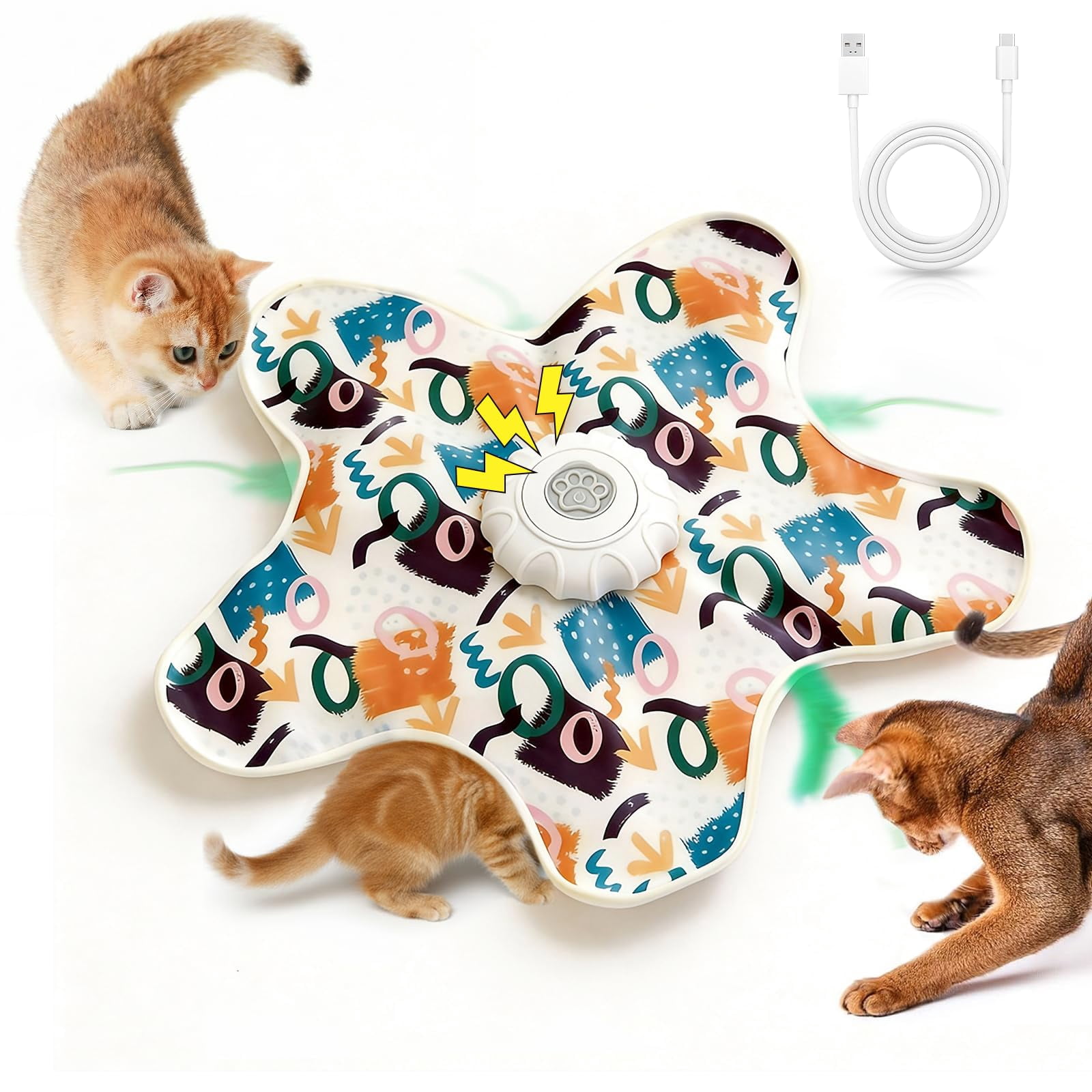 Cat Toys For Indoor Cats  Rechargeable Interactive With Touch-activated And Seek Fluttering Mouse Squeaker Bored Adult Mothers Day Gifts