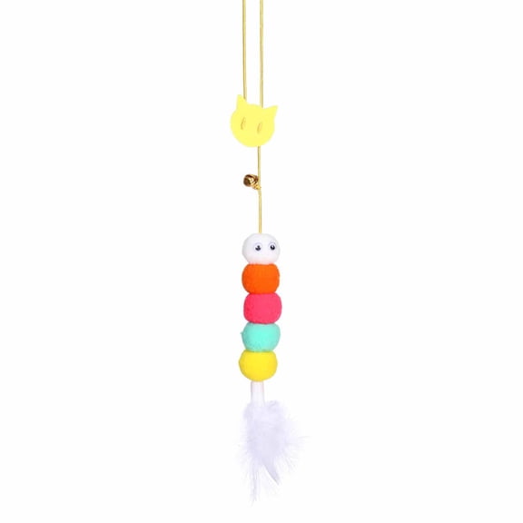 Cat Toys, Interactive Cats Feather Toys, Cat Teaser Retractable Hanging Indoor Kitten Play Chase Exercise, Mental Physical Stimulation for All Breeds and Species