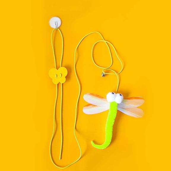 Cat Toys, Interactive Cats Feather Toys, Cat Teaser Retractable Hanging Indoor Kitten Play Chase Exercise, Mental Physical Stimulation for All Breeds and Species