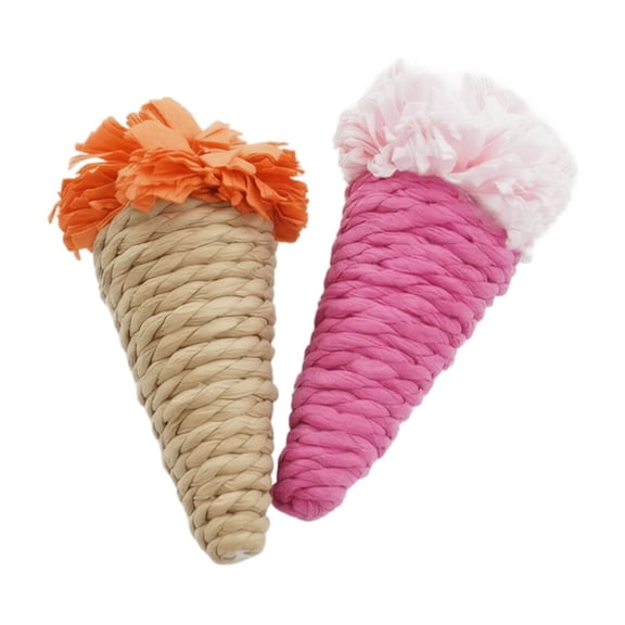 Cat Toys Interactive, Funny Ice Cream Cone Kitten Teaser for Indoor Play, Realistic Design Stimulates Hunting Instincts, Durable Paper Material, 2 Pack Gift for Cat Lovers
