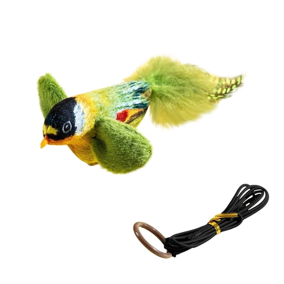 Cat Toys Interactive, Kitten Hanging Toys with Rope for Indoor Cats, Flying Bird Toy, Cat String Toy for Bored Indoor Adult Cats (Green)