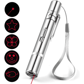 Cat Toys Laser Pointer Rechargeable Cat Laser Toy Interactive Cat Toys for Indoor Cats Kittenes Dogs LED Flashlight 7 Adjustable Patterns Red Light Remotes Teaching Tool USB