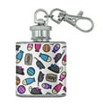 thumbnail image 1 of Cat Toys Mouse Fish Catnip Pattern Stainless Steel 1oz Mini Flask Key Chain, 1 of 3