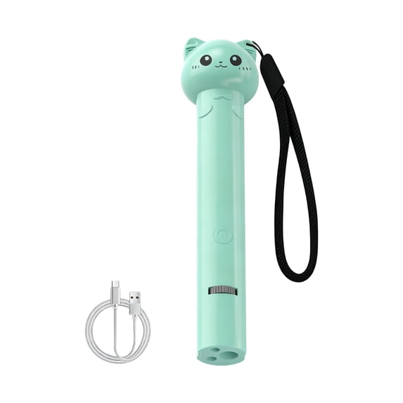 Cat Toys Multifunctional USB Laser Pointer Teasing Stick Self Entertaining Tool with Red Dot for Indoor Cats for Persian Ragdoll Bengal for Kitten Daily Exercise Play(5.7*1.3in,Mint Green)