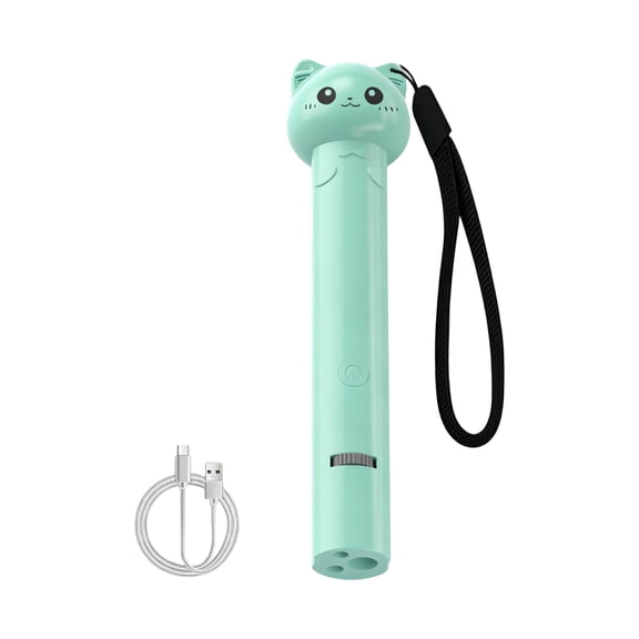 Cat Toys Multifunctional USB Laser Pointer Teasing Stick Self Entertaining Tool with Red Dot for Indoor Cats for Persian Ragdoll Bengal for Kitten Daily Exercise Play(5.7*1.3in,Mint Green)