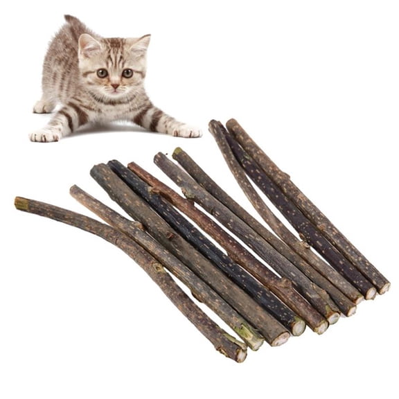 Cat Toys Natural Catnip Sticks 10 Pack, Silver Vine Teeth Cleaning Molar Dental Care Toy for Cats