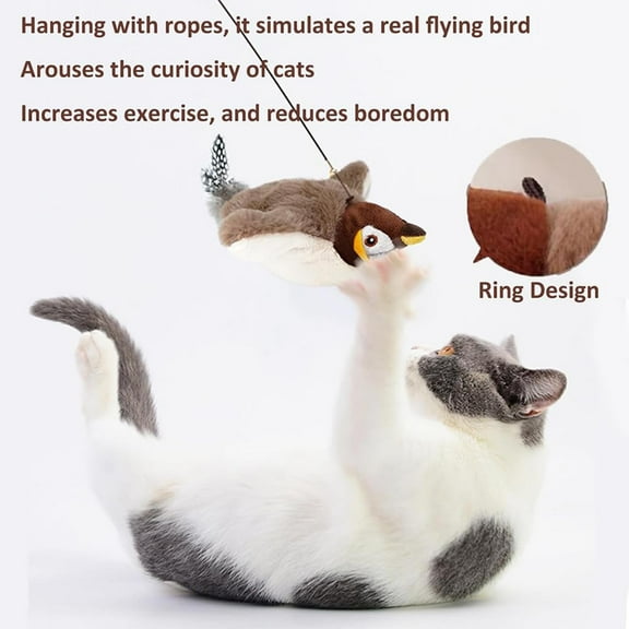 Cat Toys Rechargeable Flapping,Lifelike Chirp Tweet,Touch Activated Kitten Toy Interactive Cat Exercise Toys for All Breeds Cat,Electric Toy,Dog Self-Entertainment Realistic Toy,Companion Gift