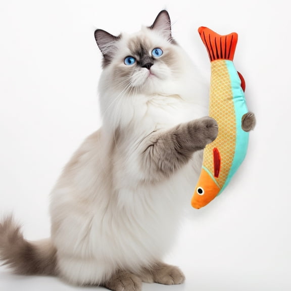 Cat Toys Saury Fish, Cat Chew Ropes Catnip Crinkle Sound, Soft and Durable, Interactive Kitten Kicker for Indoor Kitty Exercise 7.87 Inches for All Breeds