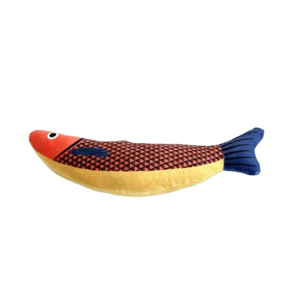Cat Toys Saury Fish, Catnip Crinkle Sound, Soft and Durable Saury Fish Cat Chew Toy, Interactive Kitten Kicker for Indoor Kitty Exercise 9.4 Inches for All Breeds,Orange