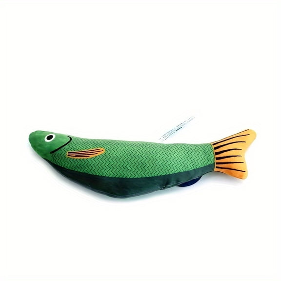 Cat Toys Saury Fish, Crinkle Sound Cat Kicker, Soft and Durable, Interactive Kitten Toys for Indoor Exercise 9.4 Inches for All Breeds, 1 Pack, Green
