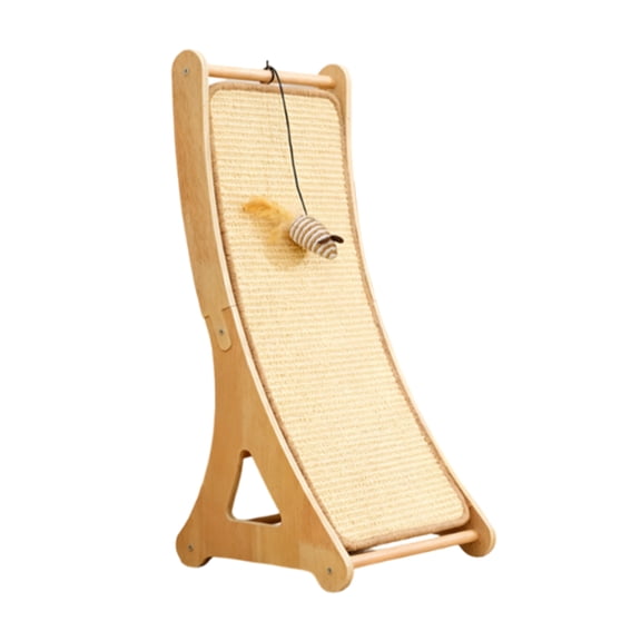Cat Toys, Vertical Cat Scratching Post, Sisal Cat Scratcher Ramp with Balls, Shape Cat Scratching Post Climbing Scratch for Indoor Cats, Solid, Wooden Pet Toys
