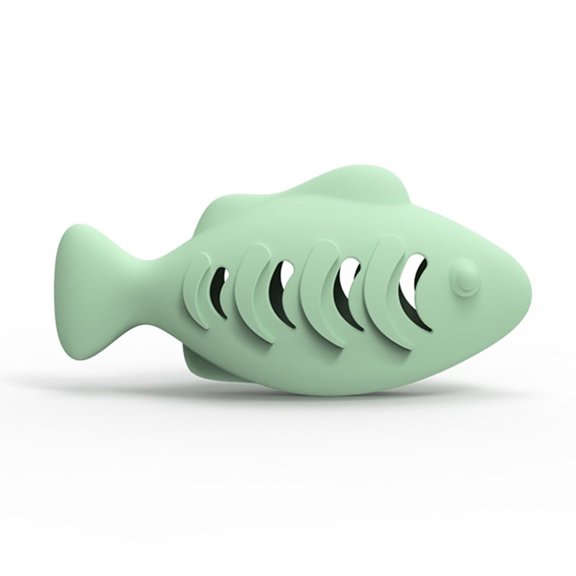 Cat Toys for Indoor Cats, Fish Shaped Feeder Chew Toy for Kittens, Self-Stimulating Rubber Grinding Toy for Dental Health,C