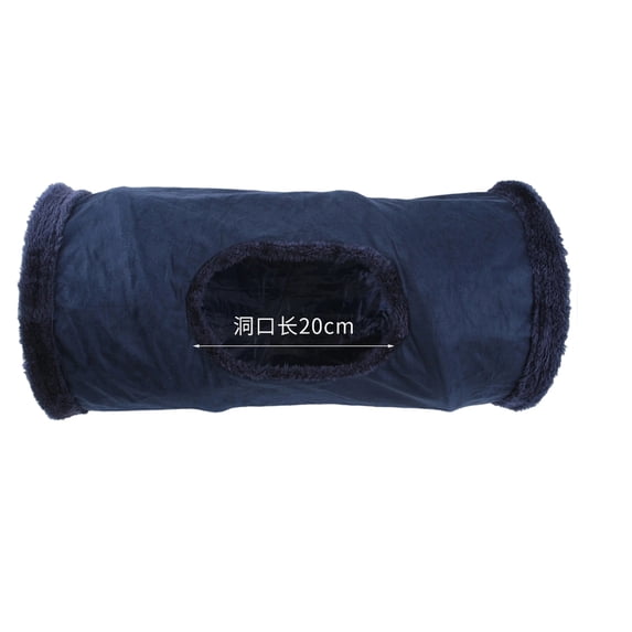 Cat ToysforIndoor Cats Interactive, Cat Hide, Cat Plush, Foldable Tunnel, Blue Velvet Fabric, Pom Pom, Cat Play, Cat Exercise, Collapsible Tube, 1 Pc