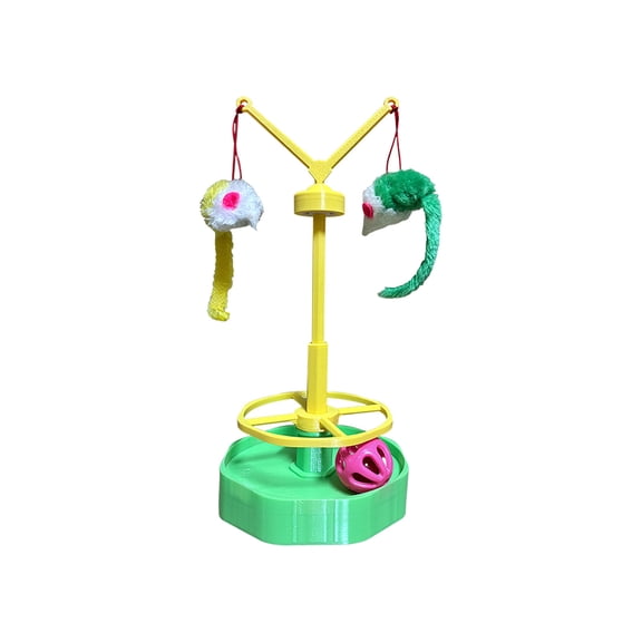 Cat Track Ball Toy Set Interactive Toy With Mouse Wand Bell Ball And Turntable 360 Degree Flexible Rotation And Anti-Slip Base For Indoor Cats Play