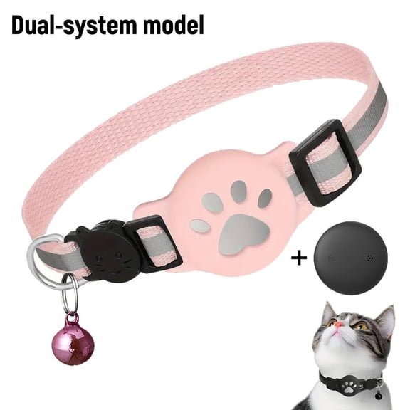Cat Track GPS and Bluetooth Collar, Smart Electronic Pet Track Holder, Find My & No Monthly Fee, Adjustable Lightweight Waterproof Smart Collar for Small to Large Cats