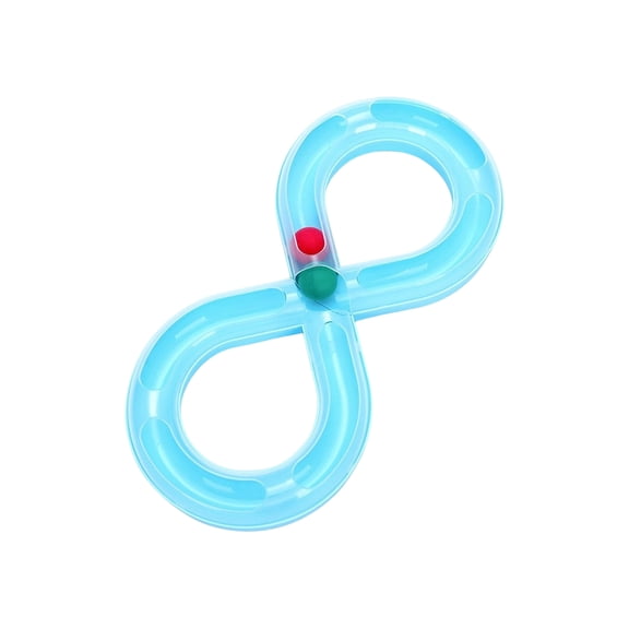 Cat Track Toy with Moving Balls, Interactive Turntable for Solo Play, Pet Teaser Wand Set, Exercise and Agility Boredom Relief for Indoor Cats