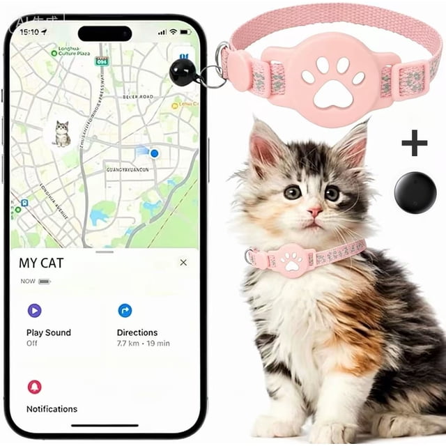 Cat Tracker Collar for Small Cats - Real Time Cat GPS Tracker No ...