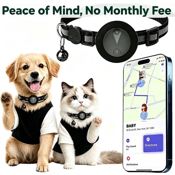 Cat Tracker Collar for Cats and Dogs, Waterproof Electronic Tracker, No Monthly Fee Tracking Device, Advanced Safety Smart Collar
