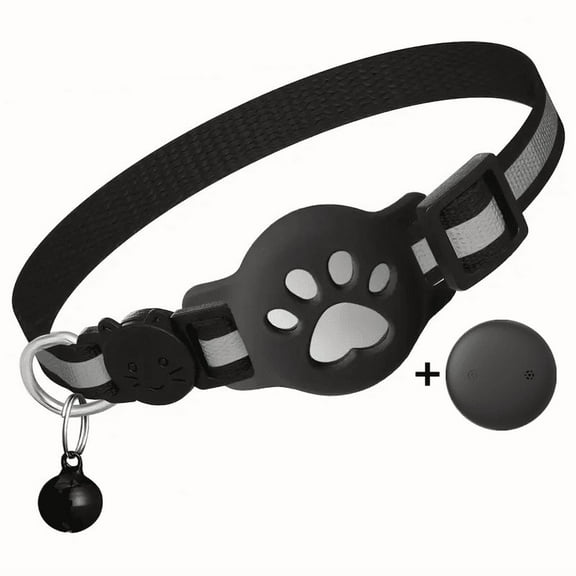 Cat Tracker GPS Collar for Cats (Only iOS) Electronic Pet Locator Waterproof Compatible with Apple Find My No Monthly Fee Advanced Tracking Solution Smart Collar for Pet Safety Ideal Small Large Cats