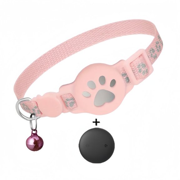 Cat Tracker GPS Collar for Cats (Only iOS) Electronic Pet Locator Waterproof Compatible with Apple Find My No Monthly Fee Advanced Tracking Solution Smart Collar for Pet Safety Ideal Small Large Cats