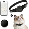 thumbnail image 1 of Cat Tracker Gps Collar Electronic Pet Locator Works With Google Find My Device On Android Ios No Monthly Fee For Small Large Cats (Black), 1 of 7