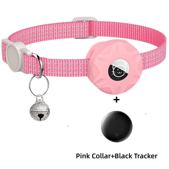 Cat Tracker GPS Collar (Only iOS) Compatible with Apple Find My No Monthly Fee Waterproof Safety Elastic Buckle Smart Pet Locator Ideal Small Large Cats