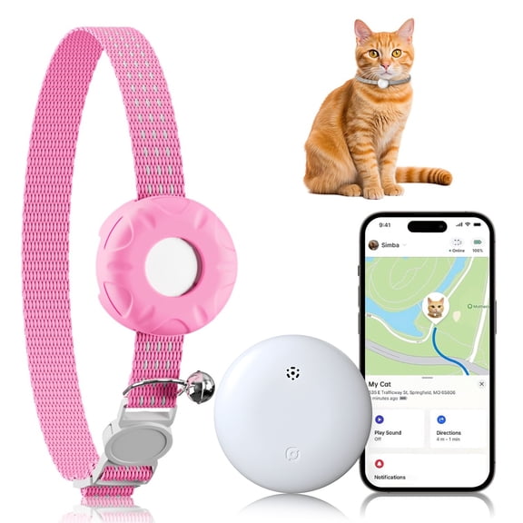Cat Tracker, Lightweight GPS Pet Tracker for Cats, Works with IOS Find My &  Find My Device (iOS & Android), Real-Time Tracking, No Monthly Fee, Smart Alerts