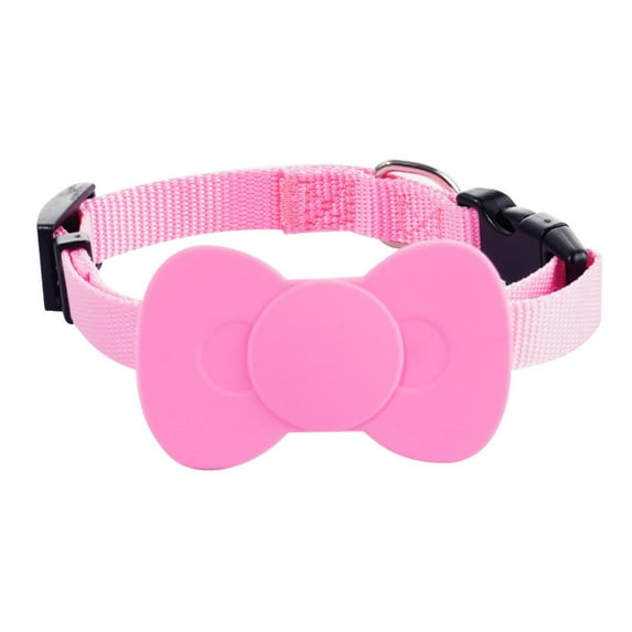 Cat Tracker,Tracking Pet Collar with IP53 Waterproof Finder Tag Case,No Monthly Fee Cat Tracker Compatible with Apple Find My (iOS Only),Breakaway Cute Bow Design,Pink