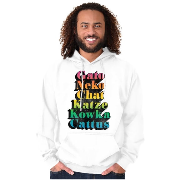 Cat Translation Around the World Hoodie Sweatshirt Women Men Brisco Brands X